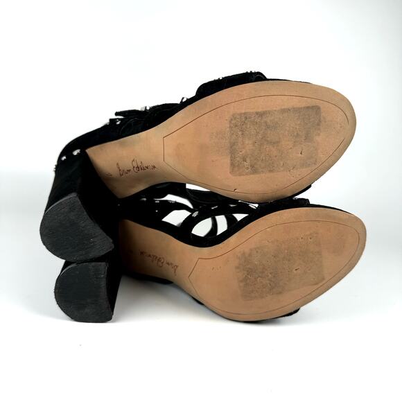 Sam Edelman Women Black Studded Strappy Gladiator Block High Heels Sandal Size 7 - Picture 8 of 8